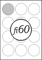 Samolepiace etikety, priemer 60 mm, 100 listov, A4 mat Samolepiace etikety, priemer 60 mm, 100 listov, A4 mat