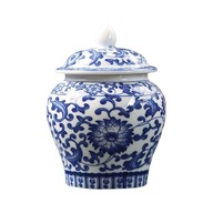 Čínsky modrý biely porcelánový dekoratívny pohár na zázvor