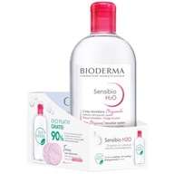 BIODERMA SENSIBIO H2O voda 500ml + vločky GLOV 3 ks.