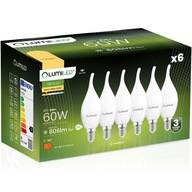 6x E14 LED FLAME ŽIAROVKA 8W = 60W 3000K Teplá biela CCD SVIEČKA 6x E14 LED FLAME ŽIAROVKA 8W = 60W 3000K Teplá biela CCD SVIEČKA