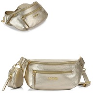 Dámska zlatá kožená crossbody kabelka Dámska zlatá kožená crossbody kabelka