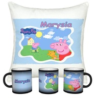 PEPPA PIG MAGIC HRNÍČEK + SADA VANKÚŠA S MENOM PEPPA PIG MAGIC HRNÍČEK + SADA VANKÚŠA S MENOM