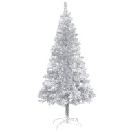 Umelý vianočný stromček so stojanom, strieborný, 240 cm, PE