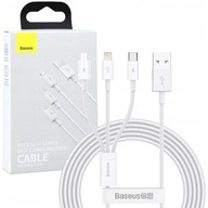 Kábel Baseus 3v1, USB-A, 1,2 m, 3,5 A, 480 Mb/s Kábel Baseus 3v1, USB-A, 1,2 m, 3,5 A, 480 Mb/s