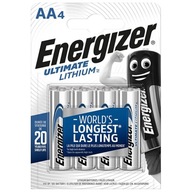 4x ENERGIZER ULTIMATE LITHIUM AA LR6 1,5V lítiové batérie hrubé tyčinky 4x ENERGIZER ULTIMATE LITHIUM AA LR6 1,5V lítiové batérie hrubé tyčinky