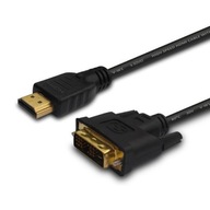 Savio CL-10 HDMI kábel 19pin samec - DVI-D 18+1 samec 1,5m, čierny, zlatý Savio CL-10 HDMI kábel 19pin samec - DVI-D 18+1 samec 1,5m, čierny, zlatý