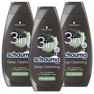 Schauma MEN šampón 3v1 s ílom a dreveným uhlím 400 ml x3 Schauma MEN šampón 3v1 s ílom a dreveným uhlím 400 ml x3