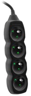Tracer PowerCord predlžovací kábel 3m 4 zásuvky čierny Tracer PowerCord predlžovací kábel 3m 4 zásuvky čierny