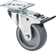 Gumové otočné koleso s aretáciou, 75 mm, 60 kg