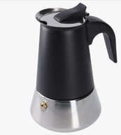 Espresso kávovar, nerezový kávovar na 4 šálky, matná čierna Espresso kávovar, nerezový kávovar na 4 šálky, matná čierna
