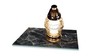 Stojan na sviečky, tvrdené sklo, vzor BLACK MARBLE, 40x30cm Stojan na sviečky, tvrdené sklo, vzor BLACK MARBLE, 40x30cm