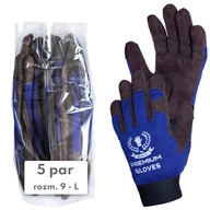 Pracovné rukavice PREMIUM GLOVES, kožená montáž, 3Kamido, 5 párov, veľkosť 9 L Pracovné rukavice PREMIUM GLOVES, kožená montáž, 3Kamido, 5 párov, veľkosť 9 L