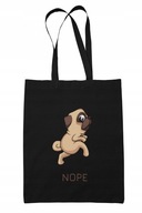Ekologická ECO Cotton Shopper Bag Pug Mops Čierna Ekologická ECO Cotton Shopper Bag Pug Mops Čierna