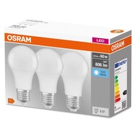 3x LED žiarovka 8,5W E27 806lm neutrál / 4000K Osram