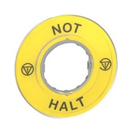 Žltý okrúhly štítok NOT HALT F60 ZBY9220