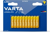 Alkalické batérie VARTA Longlife AAA LR3 20 kusov Alkalické batérie VARTA Longlife AAA LR3 20 kusov