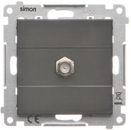 SIMON 55 SAT F anténna zásuvka, jednoduchá, matná čierna