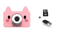 Digitálny fotoaparát pre deti 32Mpix 1080p + 8GB Kartové filtre Rámiky Hry PIGGY