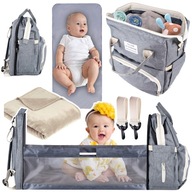 TAŠKA na batoh pre mamu 5v1 + DEKA, šedá, 25x73x27 cm TAŠKA na batoh pre mamu 5v1 + DEKA, šedá, 25x73x27 cm