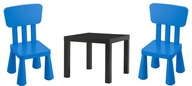 Stôl IKEA LACK + MAMMUT Dve detské stoličky Stôl IKEA LACK + MAMMUT Dve detské stoličky