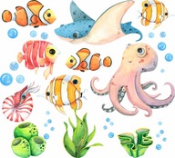 NÁLEPKY NA STENU OCEAN RYH MORSKÉ RYBY 50x100cm RY NÁLEPKY NA STENU OCEAN RYH MORSKÉ RYBY 50x100cm RY