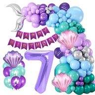 MERMAID BALLOON GIRLAND BALLOON SET ČÍSLO NARODENINY 7 ROKOV MERMAID TAIL MERMAID BALLOON GIRLAND BALLOON SET ČÍSLO NARODENINY 7 ROKOV MERMAID TAIL