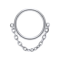 PIERCING Clicker náušnice Obruč s retiazkou Septum Helix TITANIUM 1,2/8 PIERCING Clicker náušnice Obruč s retiazkou Septum Helix TITANIUM 1,2/8