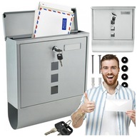 POŠTOVNÁ SCHRÁNKA NA LISTY LETÁKY POŠTA NOVINY STRIEBORNÝ pozink + 2X KĽÚČ POŠTOVNÁ SCHRÁNKA NA LISTY LETÁKY POŠTA NOVINY STRIEBORNÝ pozink + 2X KĽÚČ