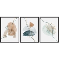 Triptych Abstraktná sada plagátov A3 BOHO 30x40 Triptych Abstraktná sada plagátov A3 BOHO 30x40