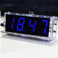 Hodiny s veľkými modrými LED číslami, teplomer, alarm, súprava pre domácich majstrov Hodiny s veľkými modrými LED číslami, teplomer, alarm, súprava pre domácich majstrov