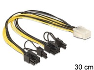 Delock Y Splitter PCIE 6pin na 2x8/6+2pin 30cm Delock Y Splitter PCIE 6pin na 2x8/6+2pin 30cm