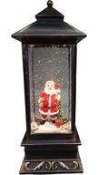 Vianočná hudobná skrinka LAMPION Sklo Santa Claus s podsvietením melódie