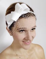 elegantná biela čelenka na svadobný fascinátorový závoj elegantná biela čelenka na svadobný fascinátorový závoj