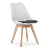 MARK biela a čierna stolička / prírodné nohy x 1