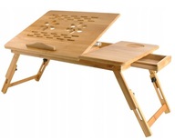 Bambusový, nastaviteľný drevený stôl na notebook