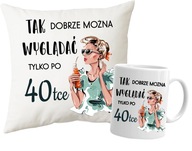 Vankúš + hrnček darček 40. NARODENINY PRE ŽENU Vankúš + hrnček darček 40. NARODENINY PRE ŽENU