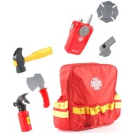 Hasičský set s náradím, batoh, školská taška, vysielačka, hasičská zbrojnica Hasičský set s náradím, batoh, školská taška, vysielačka, hasičská zbrojnica