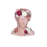 Obliečka na kvetináč - ženská hlava s kvetmi