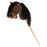 Plyšová hračka Kôň na paličke hnedá s oťažami