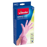 VILEDA SIMPLE rukavice 100ks ružové M/L