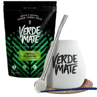 Súprava z bielej tekvice s logom Verde Mate+ Bombilla Súprava z bielej tekvice s logom Verde Mate+ Bombilla