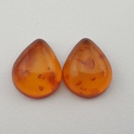 Baltský jantárový pár kabošonov ~12x10 mm č.154 Baltský jantárový pár kabošonov ~12x10 mm č.154
