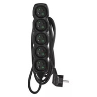 Predlžovací kábel 2 m / 5 zásuviek / čierny / PVC / 1 mm2 / 16A Predlžovací kábel 2 m / 5 zásuviek / čierny / PVC / 1 mm2 / 16A