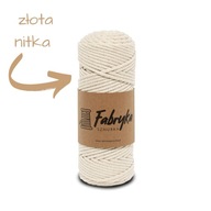 Splietaná makramé šnúrka - prírodné zlato 3mm Splietaná makramé šnúrka - prírodné zlato 3mm