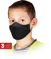 Opakovane použiteľná maska ​​pre deti / Čierna / MAS-SAFER-KIDS B - 10 s