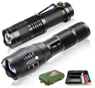 2x VOJENSKÁ TAKTICKÁ BATERKA CREE XM-L T6 Q5 ZOOM 2x VOJENSKÁ TAKTICKÁ BATERKA CREE XM-L T6 Q5 ZOOM