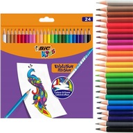 Ceruzky s gumou Bic Evolution 24 farieb