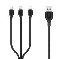 Kábel 3v1 USB Lightning USB-C microUSB 1,0m NB103