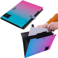 PP priečinok, 5 priehradiek, A4, modrý a ružový