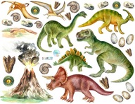 DINOSAURS DINO Nálepky na stenu 130cm XXL AK112 DINOSAURS DINO Nálepky na stenu 130cm XXL AK112